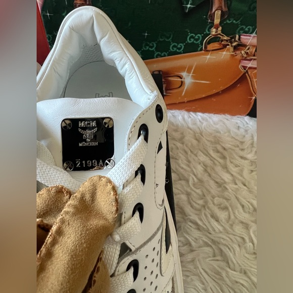 MCM White Skyward Visetos Shoe withbox - Picture 9 of 15